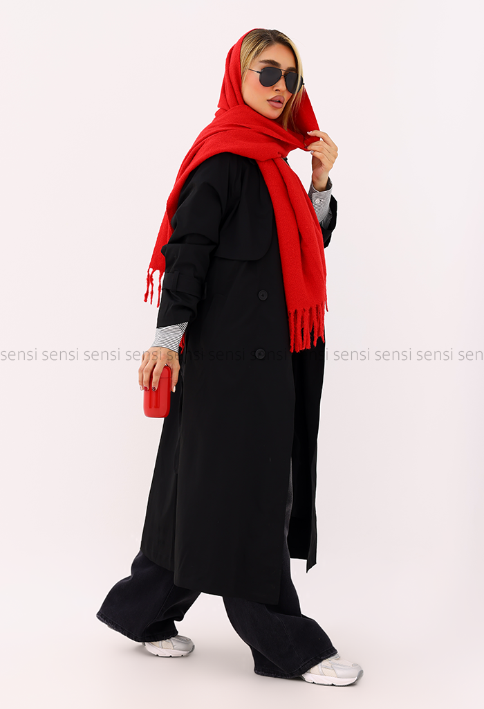 بارانی زنانه بلند آستر دار کد1006659